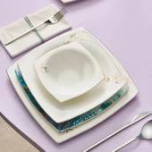 Karaca Fine Pearl Pavo 62 Parça 12 Kişilik Yemek Takımı Gold thumbnail 1