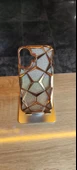 İPhone 16 Uyumlu Taşlı Baklava Desenli Karbon Kapak Hologramlı Darbe Korumalı Kılıf - 2