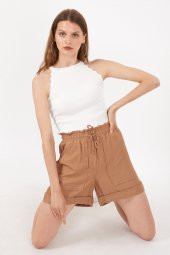 Twenty3 Kadın Ayrobin Beli Lastikli Cepli Şort - 3