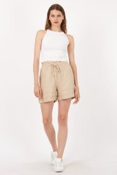 Twenty3 Kadın Ayrobin Beli Lastikli Cepli Şort - 4