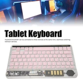 TCL NXTPAPER 11 10.95" Uyumlu Kablosuz Bluetooth Şarjlı Transparan Rgp 7 Renk Işıklı Klavye - Pembe - 3