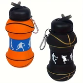 Periboia Basketbol Topu Tasarımlı Akordiyon Su Şişesi - 1