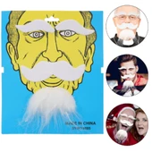 Beyaz Renk Kendinden Yapışkanlı Takma Sakal Bıyık ve Kaş Seti - 1