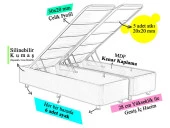 Niron Purple Yatak Seti 80x180 cm Tek Kişilik Yatak Baza Başlık Takımı - Orta Sert Yatak Mor Baza ve Başlığı - 5
