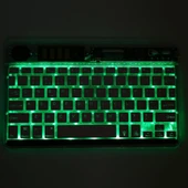 Technopc Ultrapad UP10.SI21WA 10.1" Uyumlu Kablosuz Bluetooth Şarjlı Transparan Rgp 7 Renk Işıklı Klavye - Pembe - 6