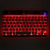 Technopc Ultrapad UP10.SI21WA 10.1" Uyumlu Kablosuz Bluetooth Şarjlı Transparan Rgp 7 Renk Işıklı Klavye - Pembe - 5