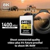 LEXAR 640GB PROFESSIONAL GOLD LCAGOLD640G- RNENG CFEXPRESS 4.0 TYPE-A KART - 8