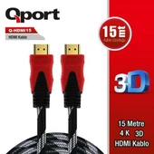 QPORT Q-HDMI153 15metre HDMI Kablo 2.0 4K Altın Uç - 1