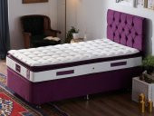 Niron Purple Yatak Seti 100x200 cm Tek Kişilik Yatak Baza Başlık Takımı - Orta Sert Yatak Mor Baza ve Başlığı - 1