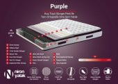 Niron Purple Yatak Seti 100x200 cm Tek Kişilik Yatak Baza Başlık Takımı - Orta Sert Yatak Mor Baza ve Başlığı - 2