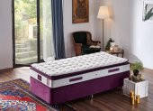 Niron Purple Yatak Seti 100x200 cm Tek Kişilik Yatak Baza Başlık Takımı - Orta Sert Yatak Mor Baza ve Başlığı - 4