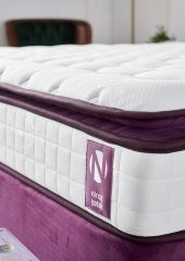 Niron Purple Yatak Seti 100x200 cm Tek Kişilik Yatak Baza Başlık Takımı - Orta Sert Yatak Mor Baza ve Başlığı - 7