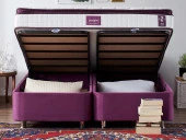 Niron Purple Yatak Seti 140x190 cm Çift Kişilik Yatak Baza Başlık Takımı - Orta Sert Yatak Mor Baza ve Başlığı thumbnail 3