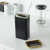 IKEA Blomnıng 11x7x20 Cm Çelik Kapaklı Kahve Çay Kurabiye Kuru Gıda Saklama Kutusu - 2