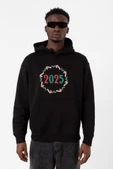 Christmas Holiday Wreath Siyah Erkek 3ip Kapşonlu Sweatshirt thumbnail 1