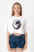 Allien Xenomorph Beyaz Kadın Crop Tshirt - 1