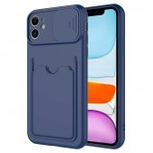 Apple iPhone 11 Kılıf ​Deri Görünümlü Kartlıklı Kamera Korumalı - 6