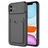 Apple iPhone 11 Kılıf ​Deri Görünümlü Kartlıklı Kamera Korumalı - 8