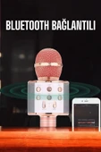 Kablosuz Bluetooth Karaoke Mikrofon USB ve AUX Girişli, Yüksek Ses Kalitesi thumbnail 5