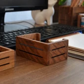 Woodsaka 3Line Kartvizit Kutusu - Ceviz - 11