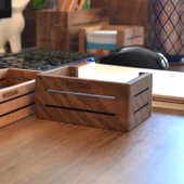 Woodsaka 3Line Kartvizit Kutusu - Ceviz - 6