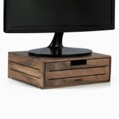 Woodsaka 3Line Çekmeceli Monitör Standı & Saklama Kutusu - Ceviz - 1