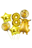 Pikachu pokemon 8 yaş temalı folyo balon seti 100 cm - 1