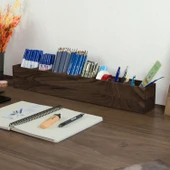 Woodsaka Reka 8 Bölümlü Ayarlanabilir Ahşap Kalemlik Organizer - Ceviz - 1