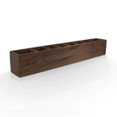 Woodsaka Reka 8 Bölümlü Ayarlanabilir Ahşap Kalemlik Organizer - Ceviz - 2
