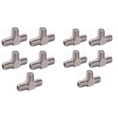 F Konnektör T Fiş Çanak Anten Kablo Bağlantı Konnektörü 10 adet - 1