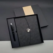 Özel Kutulu Deri Defter Ve Roller Kalem Seti - 5