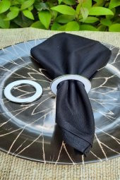 12 Adet Beyaz Gümüş Kenarlı Halka Peçete Yüzüğü thumbnail 2