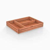 Woodsaka 3Line Sade Organizer ve Aksesuar Kutusu - Kiraz Ağacından - 3
