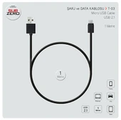 Subzero 2.1A 1 metre Micro USB Data Şarj Kablosu - 1