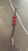 Kırmızı Ve Siyah Renkli Yıldız Desenli Miyoki Boncuk Bileklik El Yapımı Hediyelik - 6
