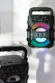 Işıklı Bluetooth Hoparlör Müzik ve Renkli Işık Taşınabiilir thumbnail 5