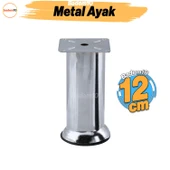 Mobilya Ayak 12 cm Krom Baza Koltuk Kanepe Yatak Çekyat Destek Ayağı Metal Yükseltici Ayakları - 1