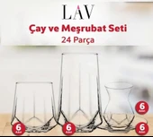 Lav Alya 24 Parça Çay-Meşrubat Su Takımı - 3
