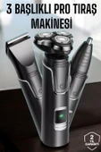 Yüksek Performanslı 3 Başlıklı Profesyonel Tıraş Makinesi thumbnail 1
