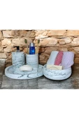 Doğal Mermer Yüzeyli Beton Banyo Aksesuar Seti (5 Parça) - 2