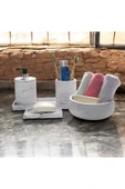 Doğal Mermer Temalı Beton Banyo Aksesuar Seti (5 Parça) - 3