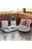 Doğal Mermer Renklerinde Beton Banyo Aksesuar Seti (5 Parça) - 3