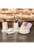 Doğal Mermer Tonlarında Beton Banyo Aksesuar Seti (5 Parça) - 5