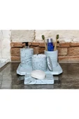 Elegan Mermer Desenli Beton Banyo Aksesuar Seti (5 Parça) - 5