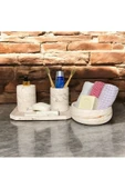 Doğal Mermer Renklerinde Beton Banyo Aksesuar Seti (5 Parça) - 5