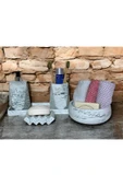 Doğal Mermer Tonlarında Beton Banyo Aksesuar Seti (5 Parça) - 3