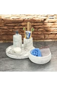 Estetik Mermer Dokusuyla Süslenmiş Beton Banyo Aksesuar Seti (5 Parça) - 2