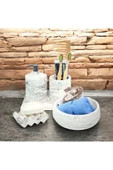 Göz Alıcı Mermer Dokulu Beton Banyo Aksesuar Seti (5 Parça) - 4