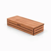 Woodsaka 3Line Yatay Kalemlik - Takı ve Araç & Gereç Saklama Kutusu - Kapaklı - Kiraz - 3