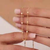 925 Ayar Gümüş Baskılı Gurmet Zincir Kolye thumbnail 1